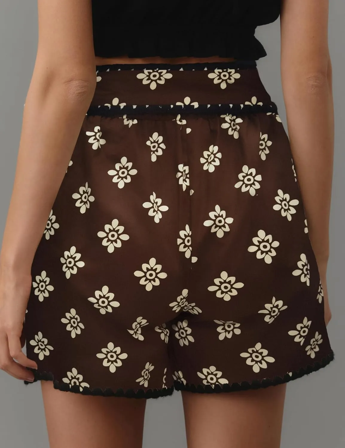 Women Wrap Skort 2025 Casual Summer Flowy Mini Skirt Knot Side Elastic Waist Bodycon Print Skirt with Belt
