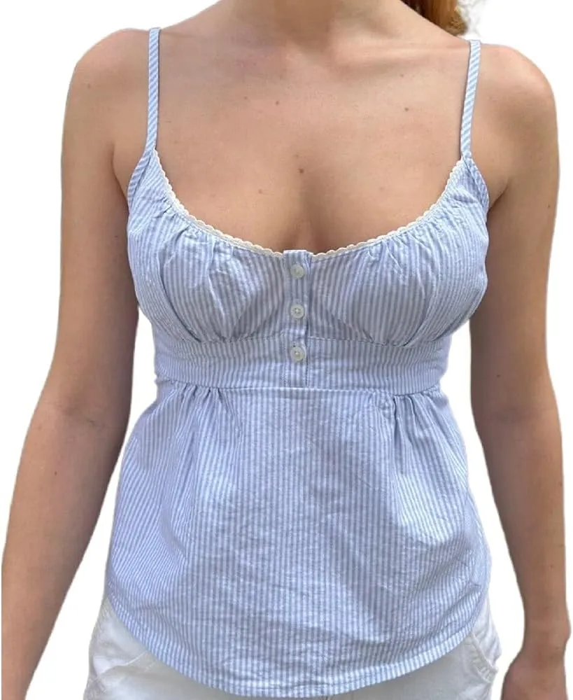 Women Y2k Floral Tank Top Ruffle Babydoll Camisole Sleeveless Smocked Back Peplum Shirt Summer Trendy Cami Tops