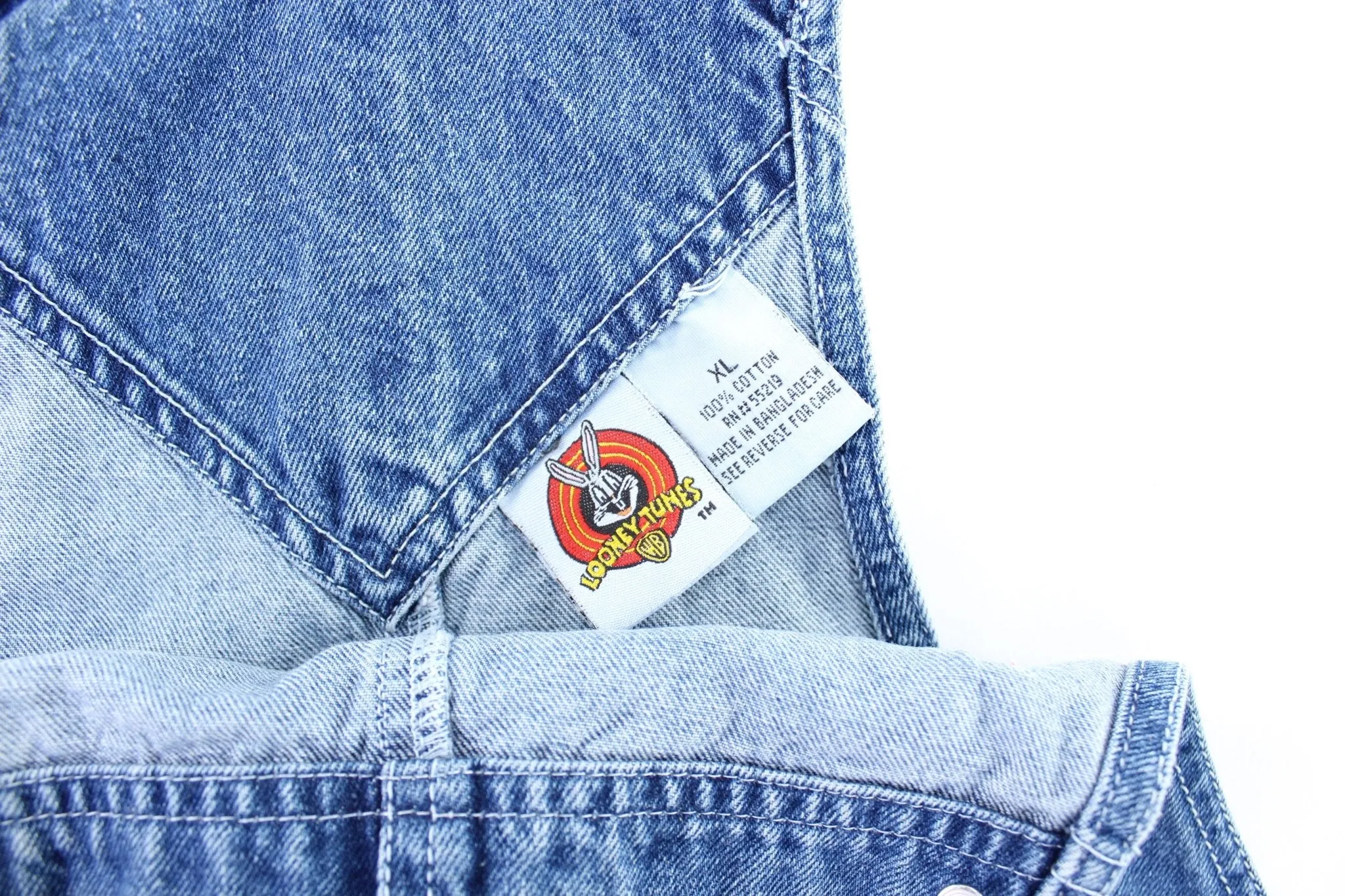 Women's 1999 Looney Tunes Embroidered Denim Overalls