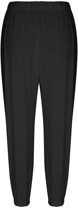 Womens Capri Pants Cotton Linen Cropped Trousers Summer Wide Leg Drawstring High Waist Palazzo Pants with Pockets