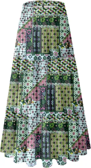 Women's Chiffon White Flowy Maxi Skirts Boho Summer Elastic Waisted Pleated A Line Long Skirt for Women 2025