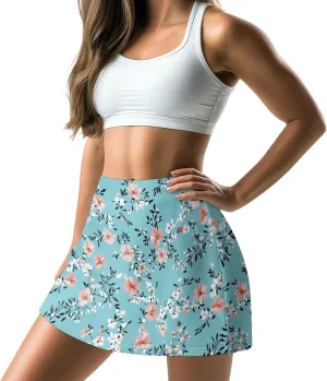 Women's Golf Skirt Athletic Skort Lightweight High Waisted Tennis Skirts with Pocket Shorts for Workout Sports