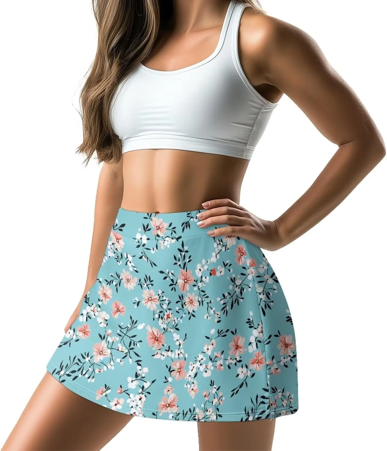 Women's Golf Skirt Athletic Skort Lightweight High Waisted Tennis Skirts with Pocket Shorts for Workout Sports