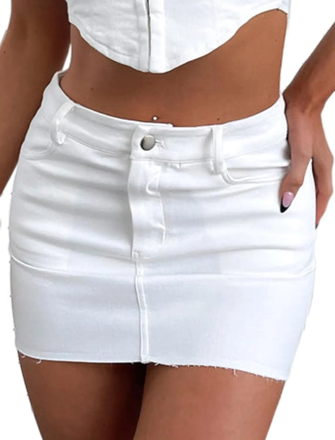 Women's High Waisted Denim Mini Skirt
