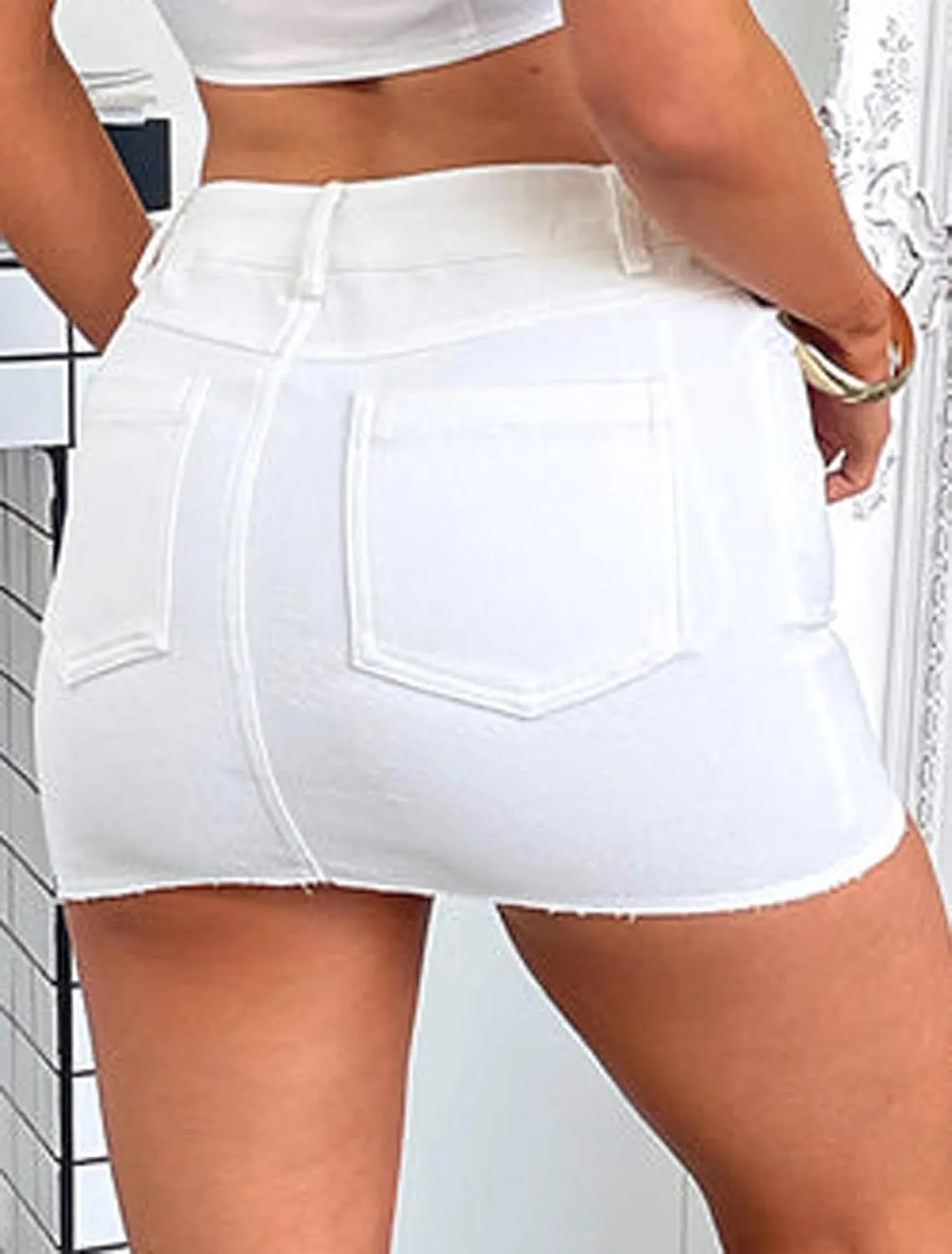 Women's High Waisted Denim Mini Skirt