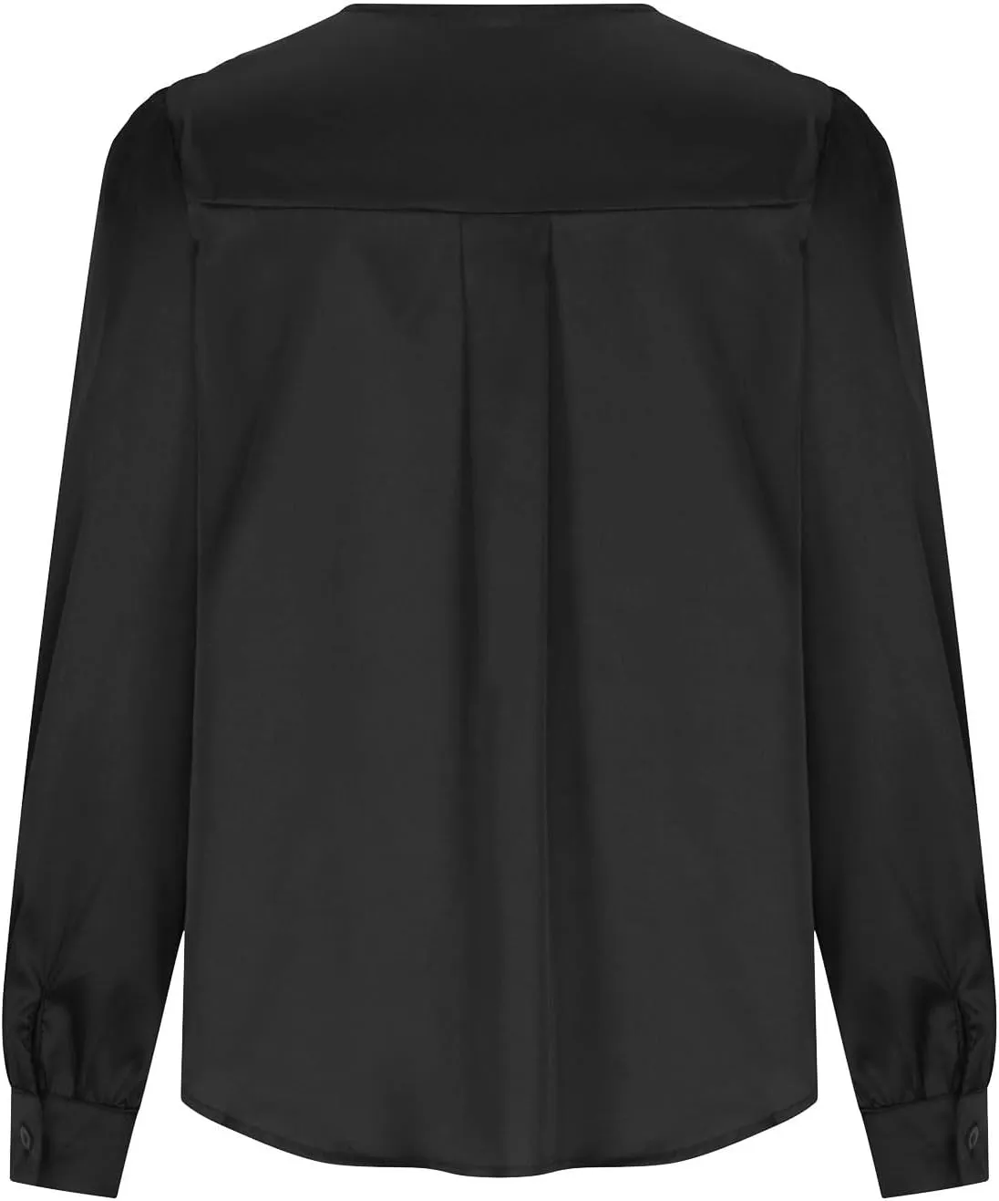 Women's New Satin Pleated V-neck Casual Loose Fitting Long Sleeved Shirt Tops,2024 Fall&Winter Womens Trendy Tops