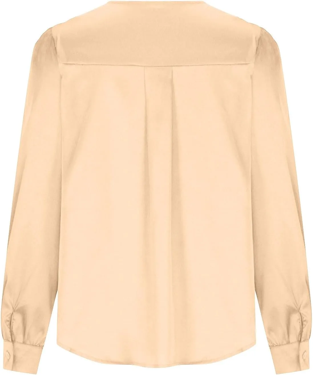 Women's New Satin Pleated V-neck Casual Loose Fitting Long Sleeved Shirt Tops,2024 Fall&Winter Womens Trendy Tops