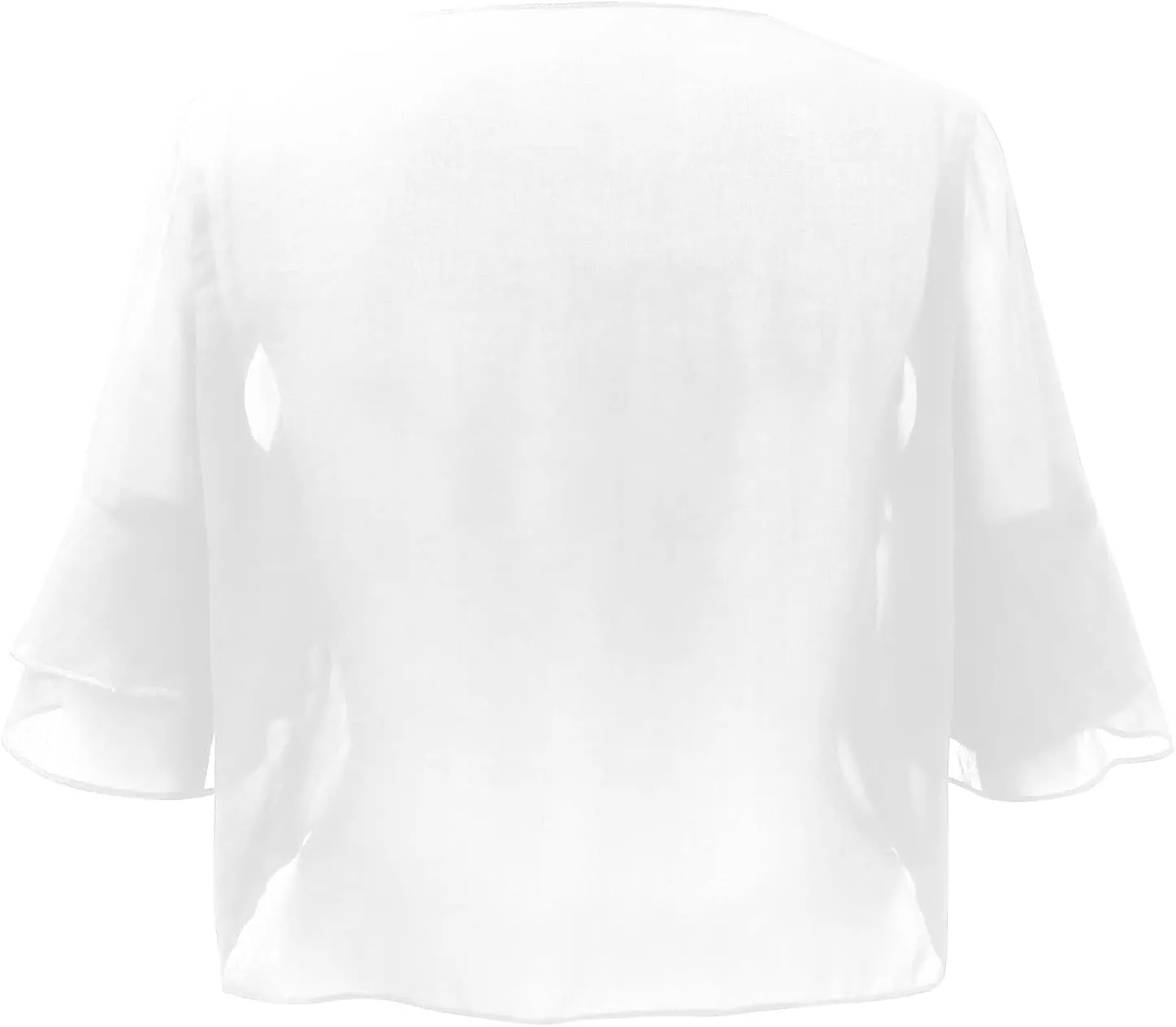 Women's Ruffle Shrugs Sheer Chiffon Short Sleeve Open Front Bolero Shrug Cropped Cardigan for Evening Dress