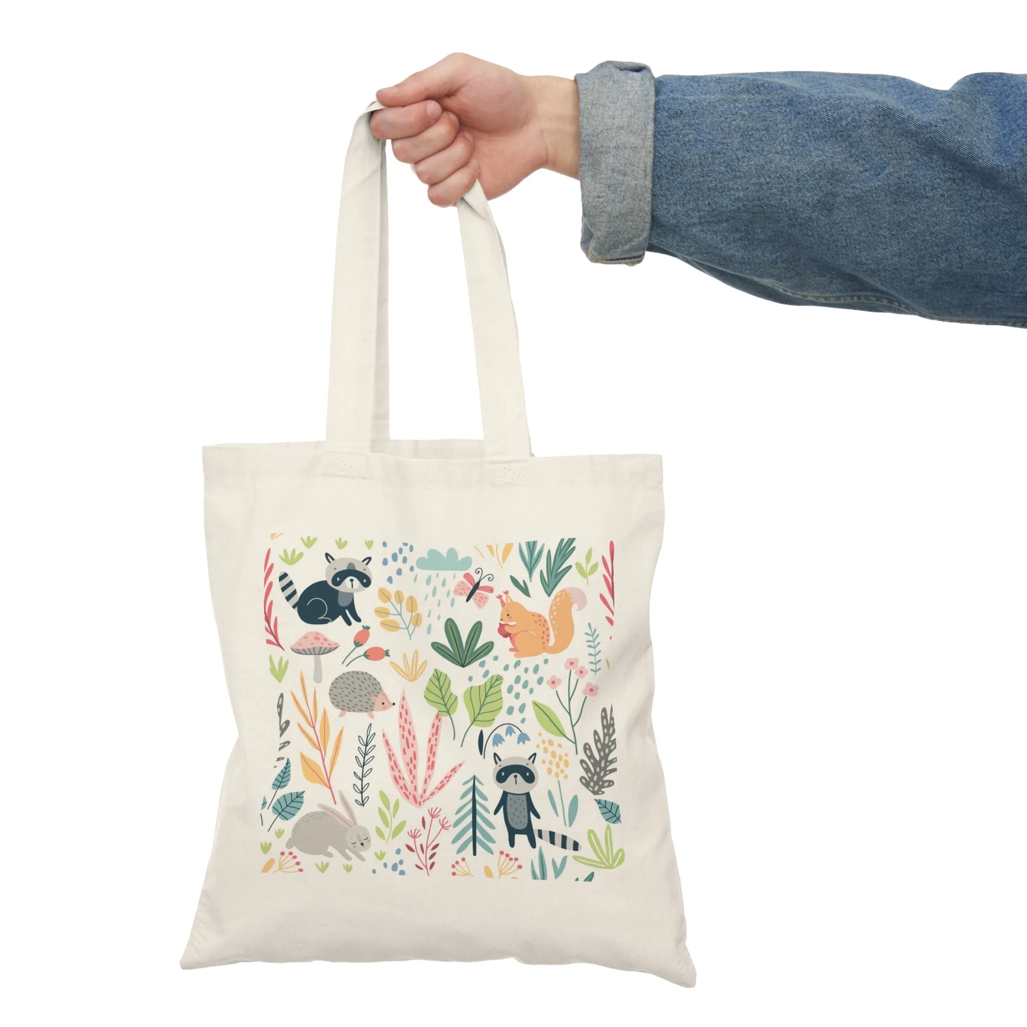 Woodland Animals - Natural Tote Bag ~ Sharon Dawn Collection