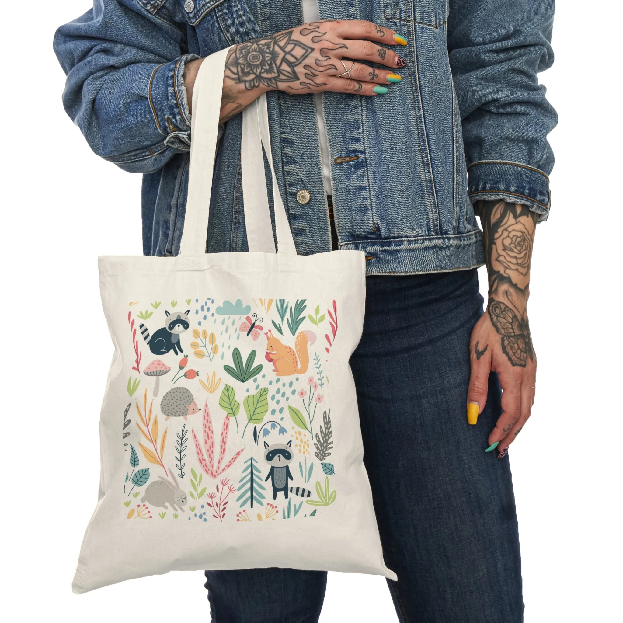 Woodland Animals - Natural Tote Bag ~ Sharon Dawn Collection