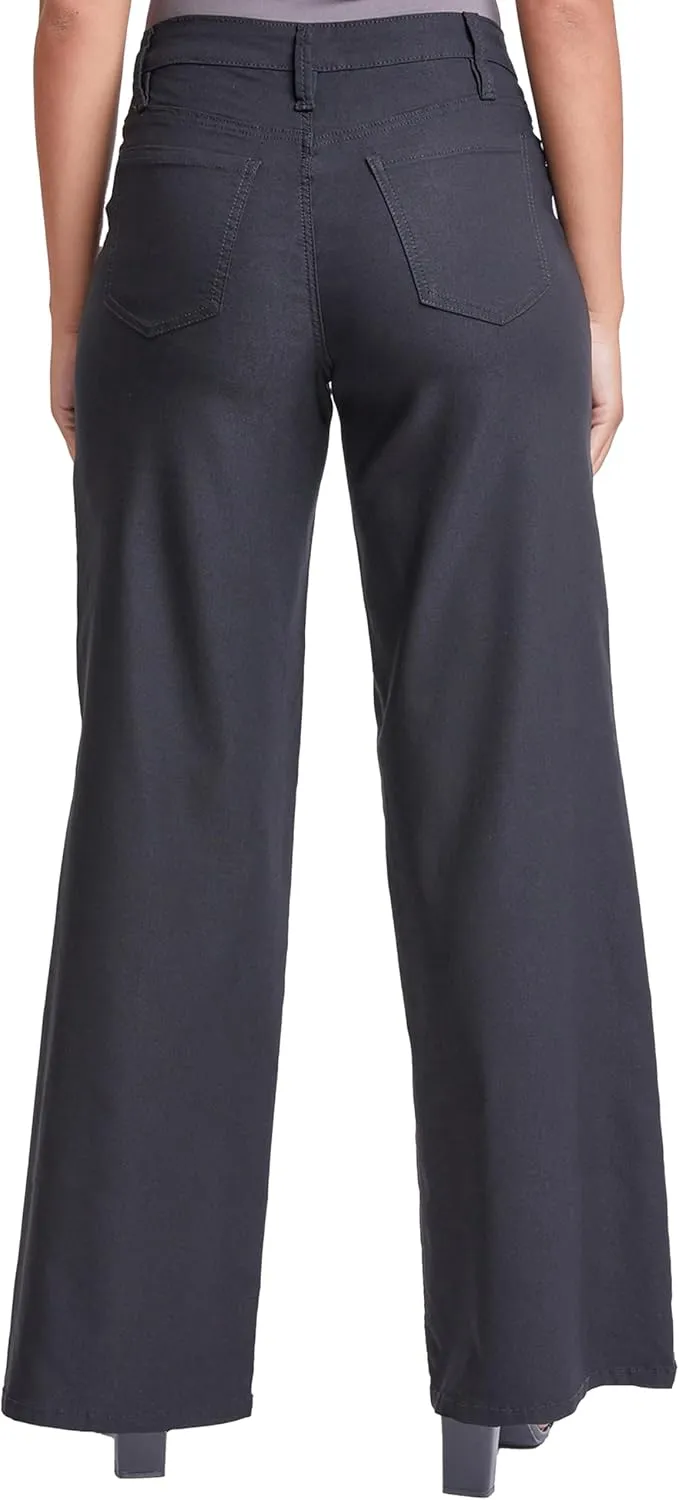 YMI Women's Hyperstretch Forever Color High Rise Wide Leg Pants